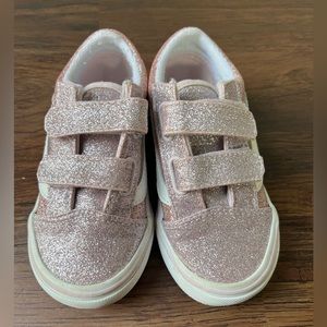 Sparkly light pink Vans Toddler 8